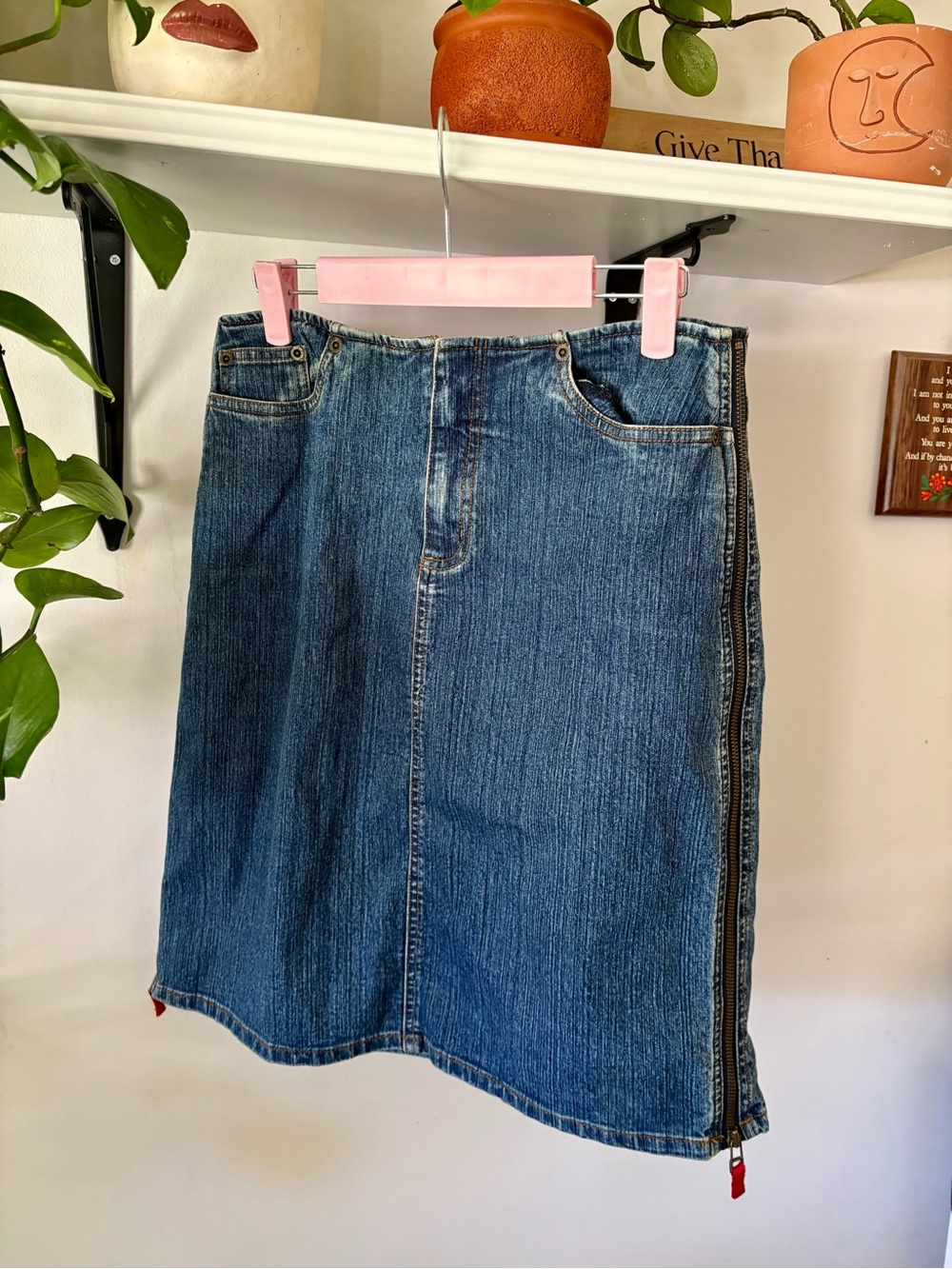 Smart Set Blue Denim Mini Skirt with Side Zip